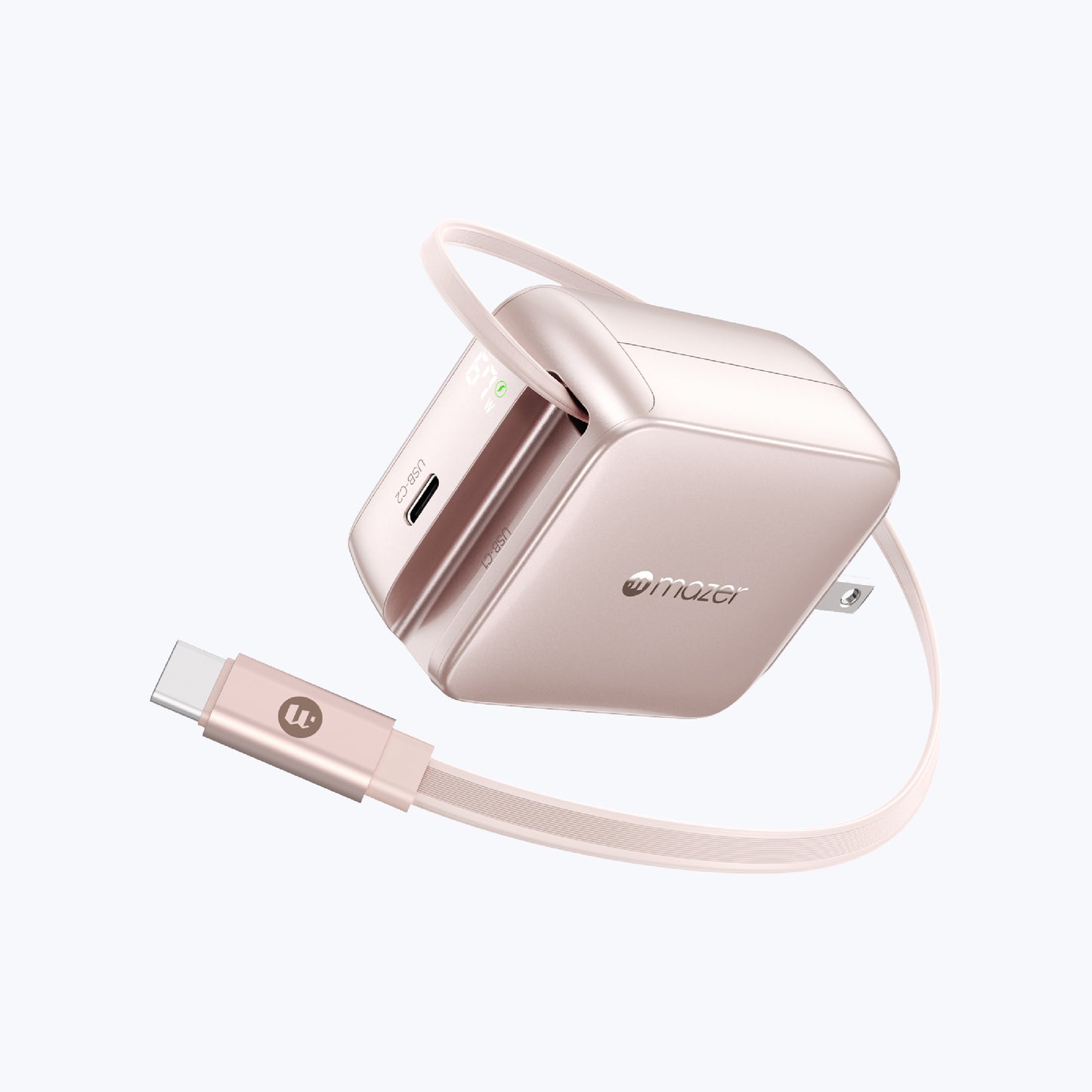 PrestigeGaN R 67W GaN Wall Charger with Retractable USB-C Cable