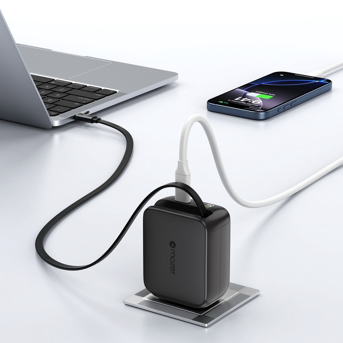 PrestigeGaN R 67W GaN Wall Charger with Retractable USB-C Cable