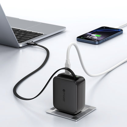 PrestigeGaN R 67W GaN Wall Charger with Retractable USB-C Cable