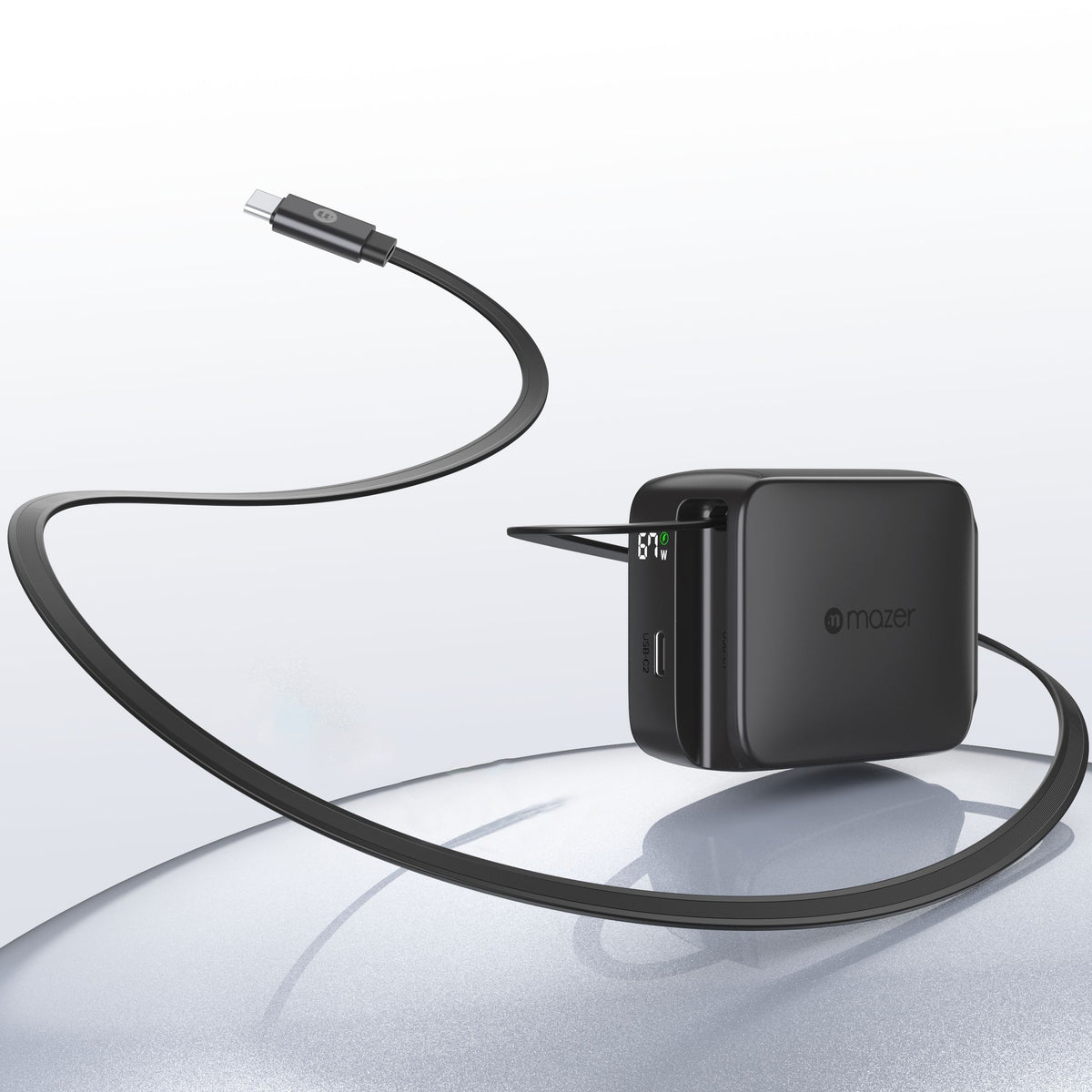 PrestigeGaN R 67W GaN Wall Charger with Retractable USB-C Cable