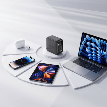 PrestigeGaN R 67W GaN Wall Charger with Retractable USB-C Cable