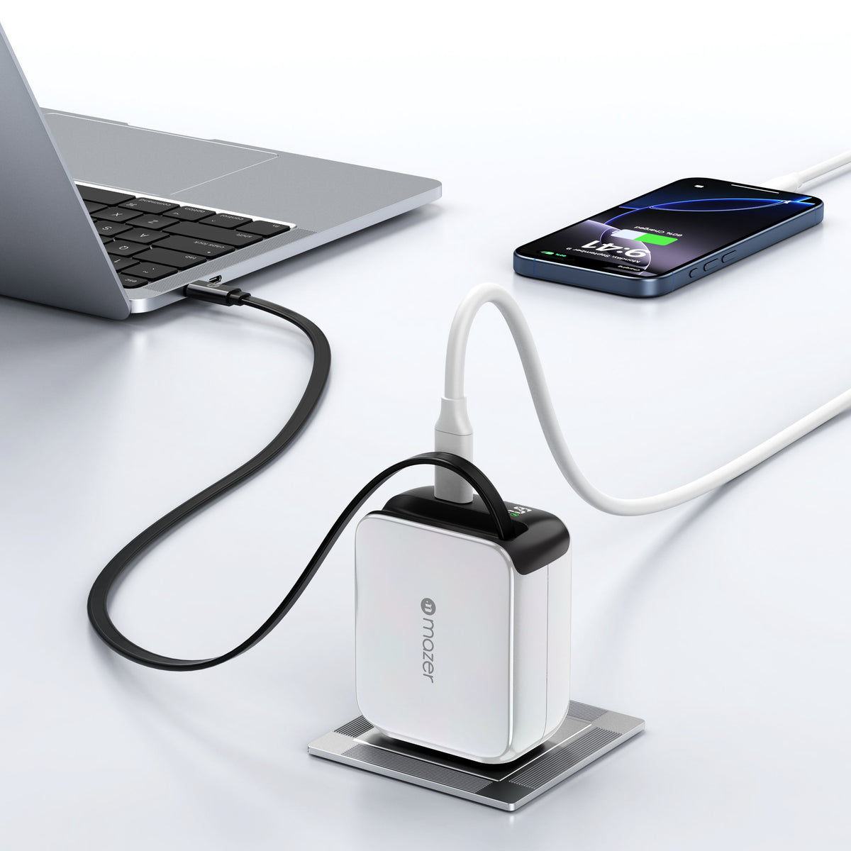 PrestigeGaN R 67W GaN Wall Charger with Retractable USB-C Cable