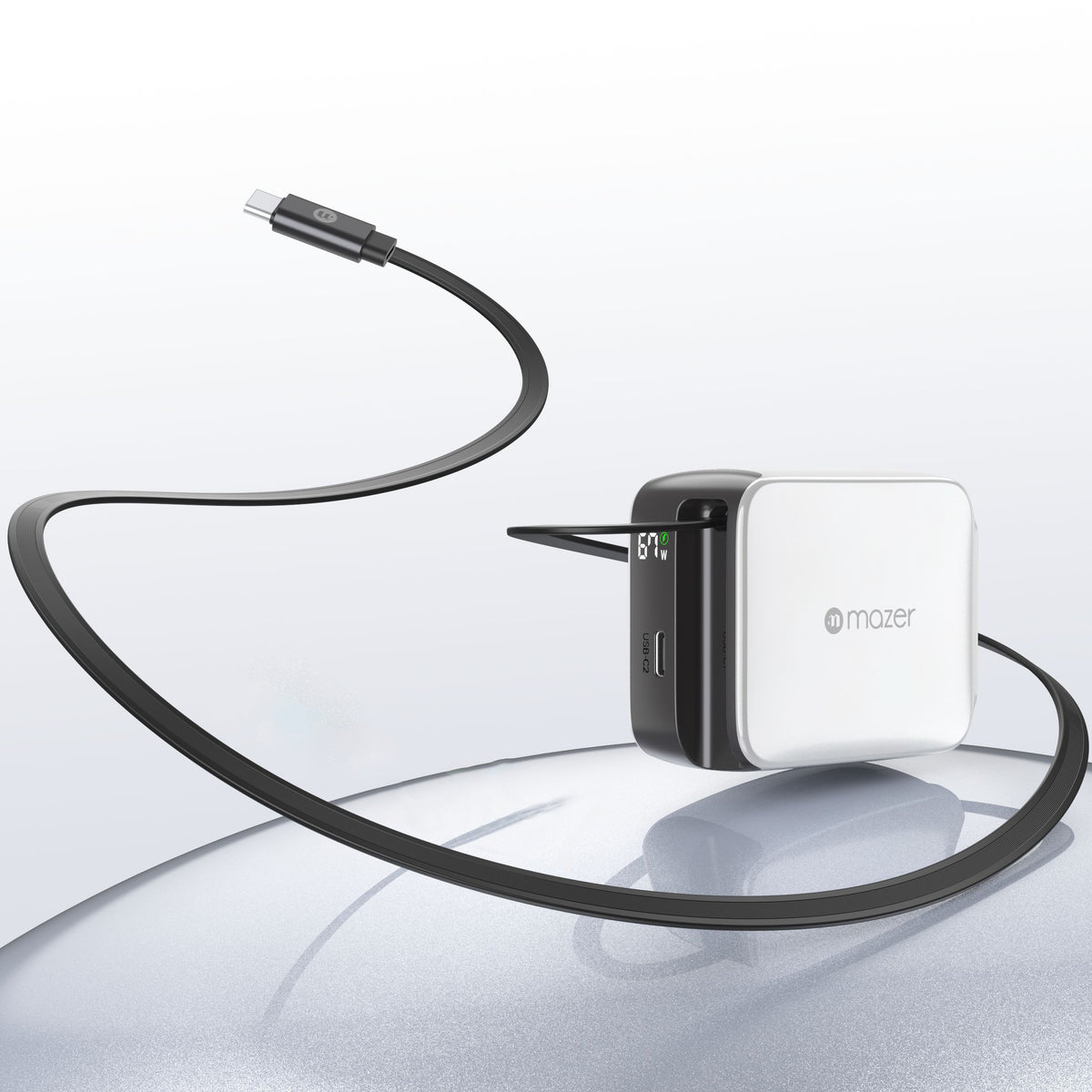 PrestigeGaN R 67W GaN Wall Charger with Retractable USB-C Cable