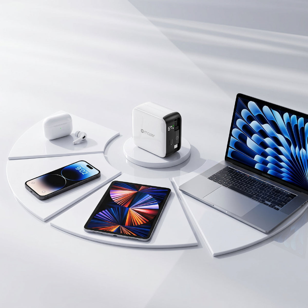 PrestigeGaN R 67W GaN Wall Charger with Retractable USB-C Cable
