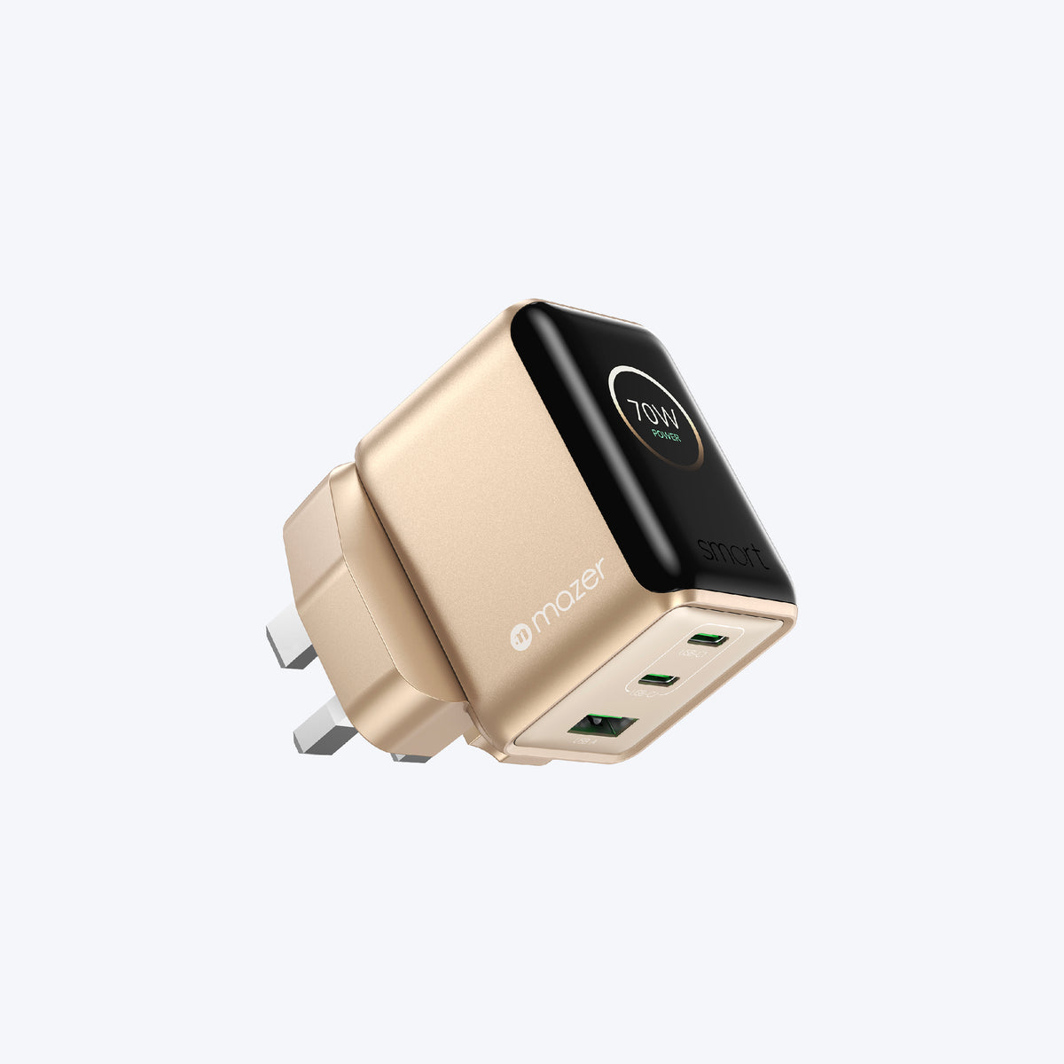 PrestigeGaN Ai 70W GaN Wall Charger Ai Display (3 Ports)
