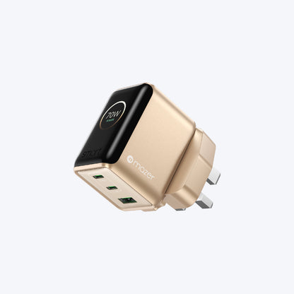 PrestigeGaN Ai 70W GaN Wall Charger Ai Display (3 Ports)