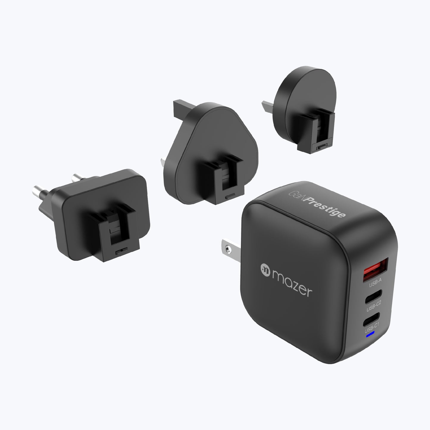 GaNPrestige 70W GaN Wall Charger with Travel Pins (3 Ports)