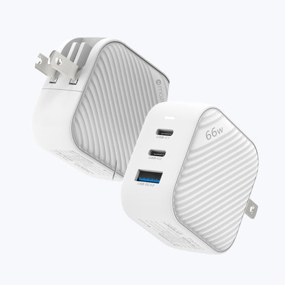 GaNPrestige 66W GaN Wall Charger with Travel Pins (3 Ports)