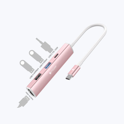 InfiniteLinkHub Slim Hub51 4-in-1 USB C Multimedia Mobile Hub