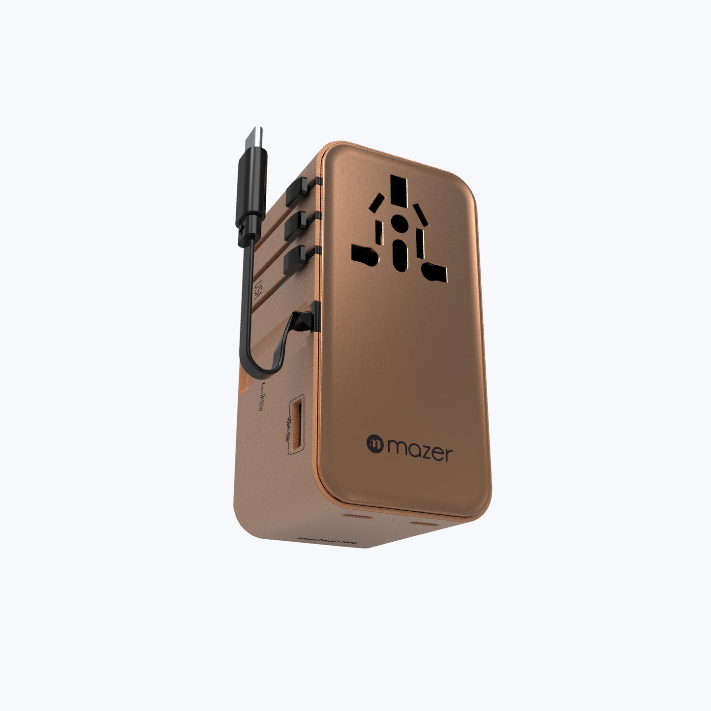 Infinite Travel PD100W Gan Universal Travel Charger With Built-in USB C Cable