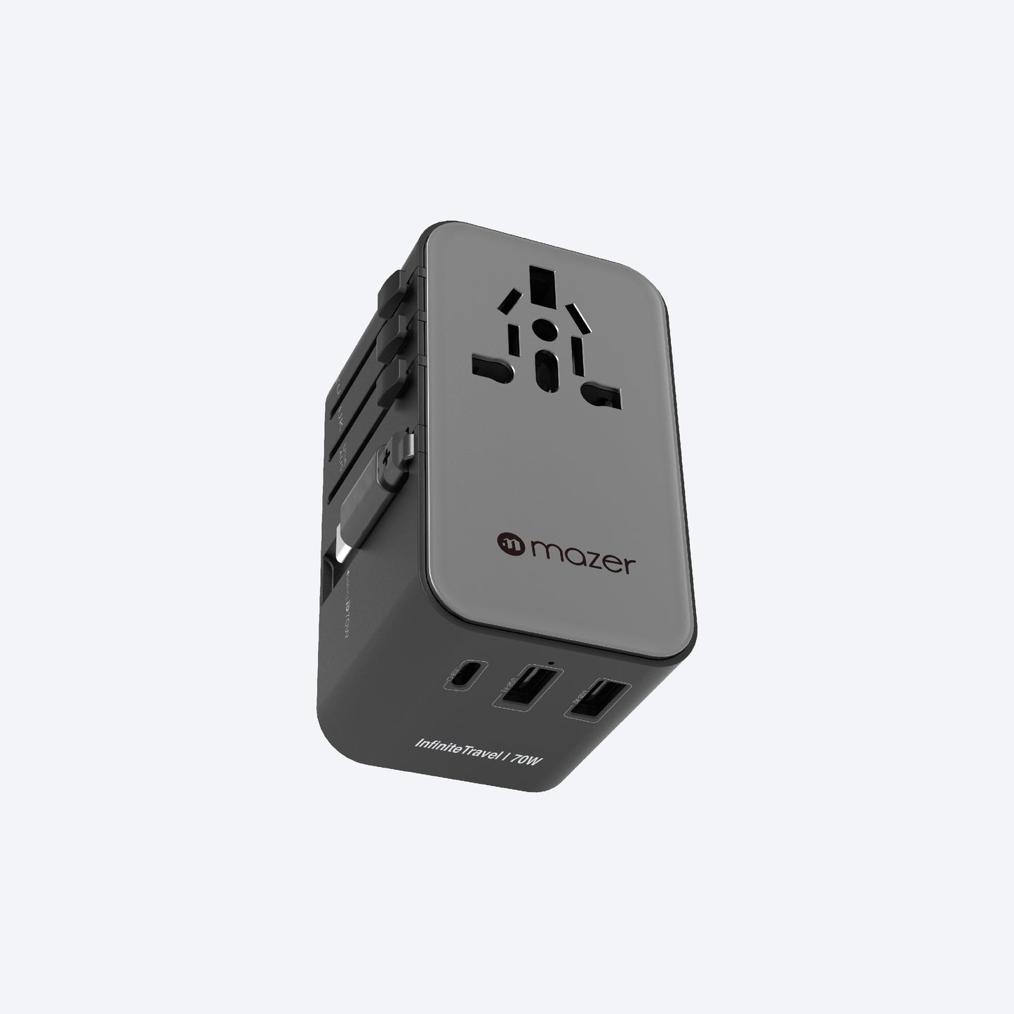 Infinite Travel PD70W Gan Universal Travel Charger With Built-in USB C Cable