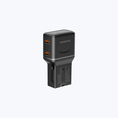 InfiniteTravel Pocket 45W Travel Charger Universal Travel Charger with USB-C Ports