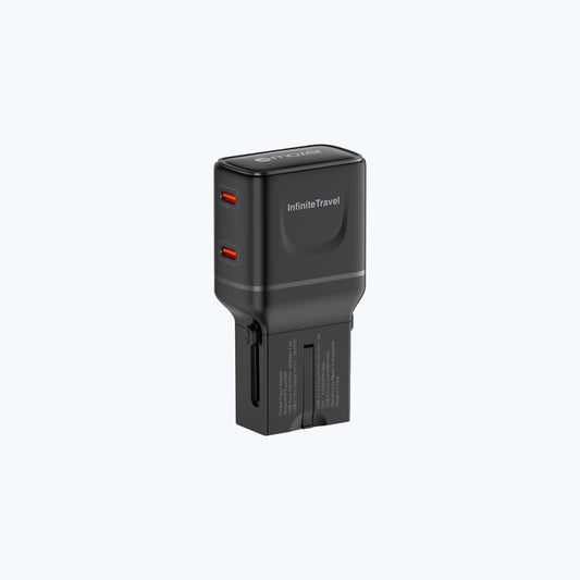 InfiniteTravel Pocket 65W Travel Charger Universal Travel Charger with USB-C Ports