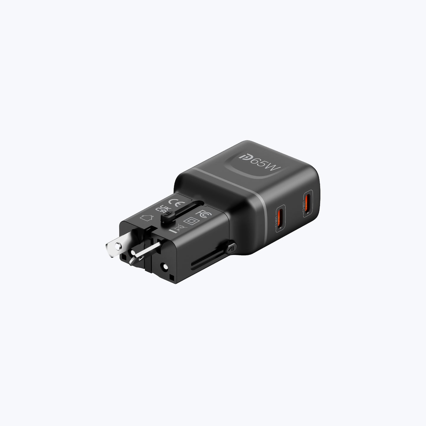 InfiniteTravel Pocket 65W Travel Charger Universal Travel Charger with USB-C Ports
