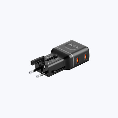 InfiniteTravel Pocket 65W Travel Charger Universal Travel Charger with USB-C Ports