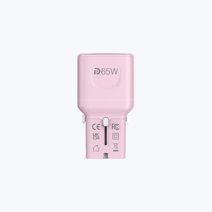 InfiniteTravel Pocket 65W Travel Charger Universal Travel Charger with USB-C Ports