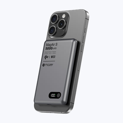 MagAir29 5000mAh Ultra Slim Magnetic Wireless Power Bank Qi2 Certified 15W
