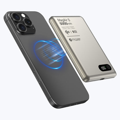 MagAir29 5000mAh Ultra Slim Magnetic Wireless Power Bank Qi2 Certified 15W