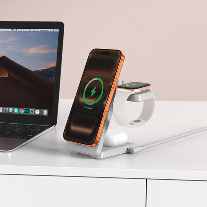 MagFold07 Qi2.2 Certified 25W Foldable 3-in-1 Wireless Charger