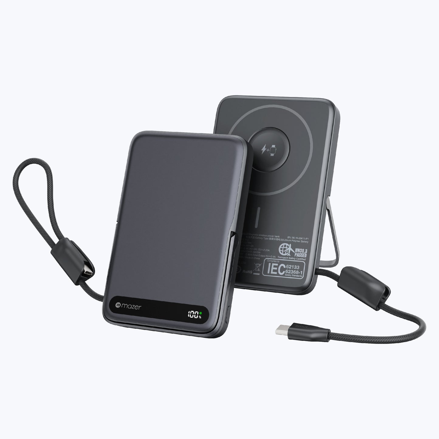 MagLink19 10,000mAh Magnetic Wireless (Built-in USB-C Cable) Apple Watch Charging Power Bank (CCC Certified)