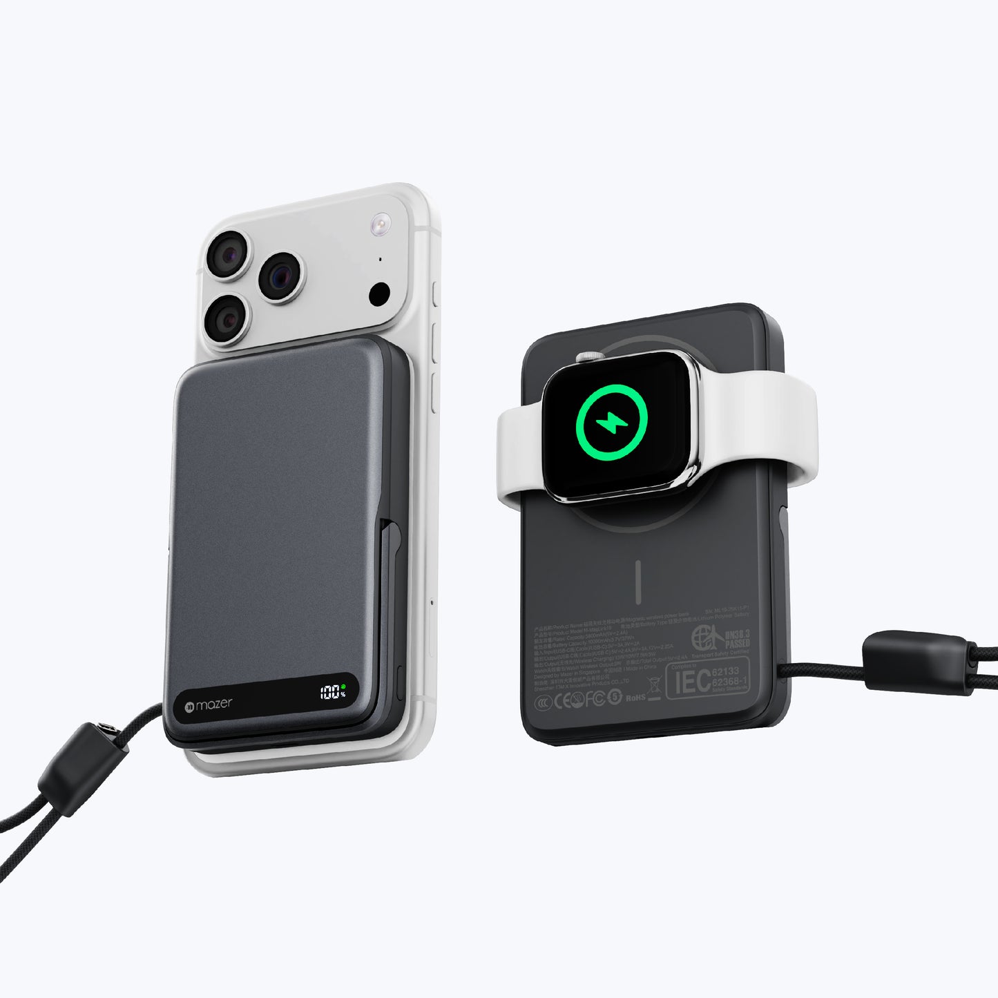 MagLink19 10,000mAh Magnetic Wireless (Built-in USB-C Cable) Apple Watch Charging Power Bank (CCC Certified)