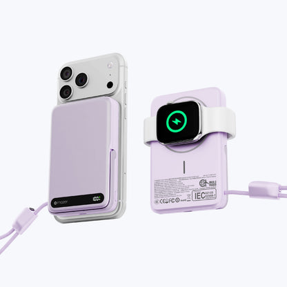 MagLink19 10,000mAh Magnetic Wireless (Built-in USB-C Cable) Apple Watch Charging Power Bank (CCC Certified)