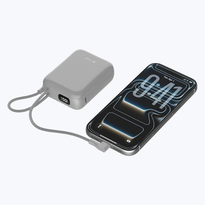 PowerCharge Nano Duo 10,000mAh PD35W Power Bank with Built-in Dual USB-C Cables (CCC Certified)