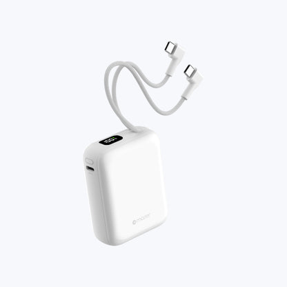 PowerCharge Nano Duo 10,000mAh PD35W Power Bank with Built-in Dual USB-C Cables (CCC Certified)