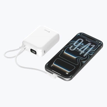 PowerCharge Nano Duo 10,000mAh PD35W Power Bank with Built-in Dual USB-C Cables (CCC Certified)