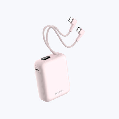 PowerCharge Nano Duo 10,000mAh PD35W Power Bank with Built-in Dual USB-C Cables (CCC Certified)