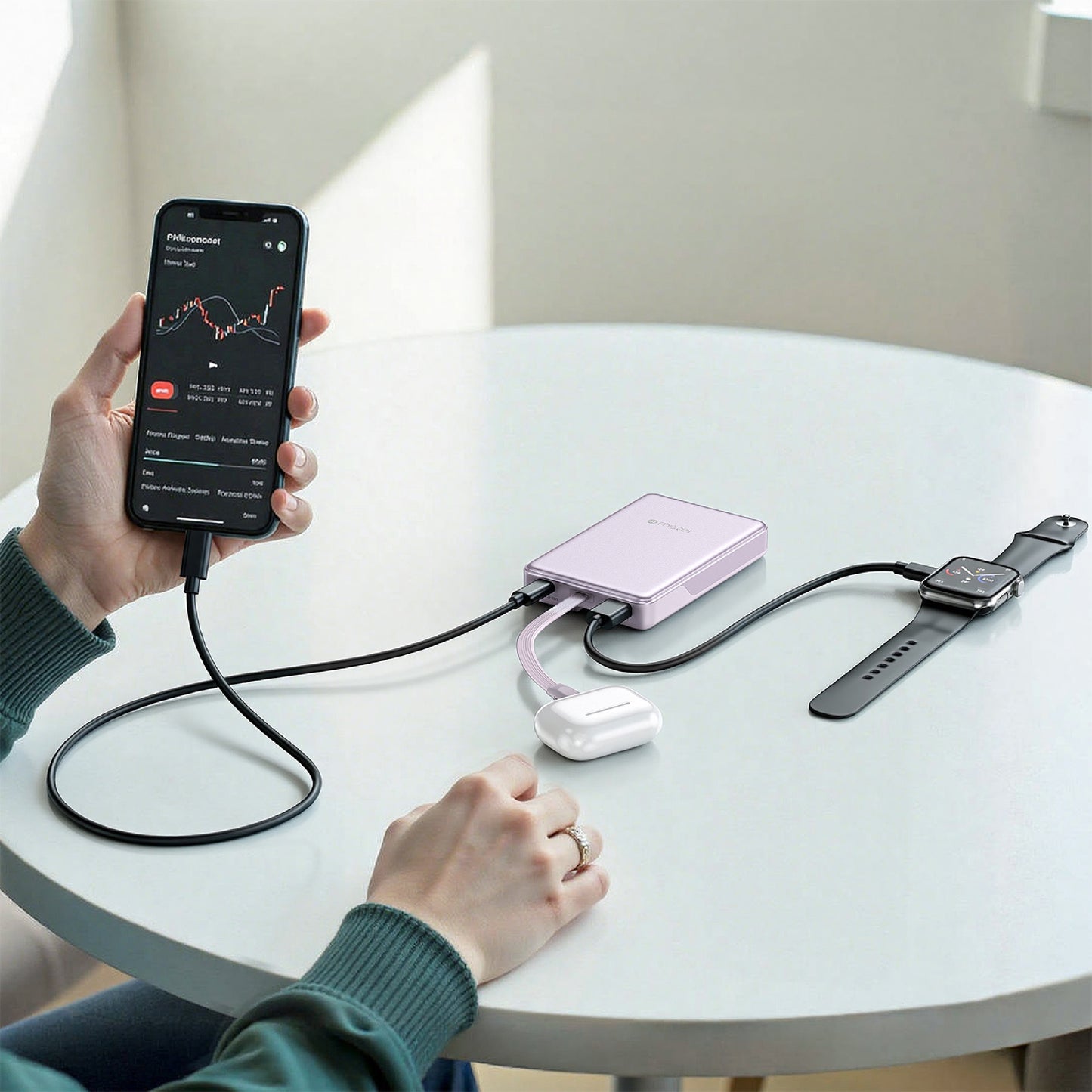 PowerCharge Link 10,000mAh PD/PPS 35W (Built-in USB-C Cable) Power Bank (CCC Certified)